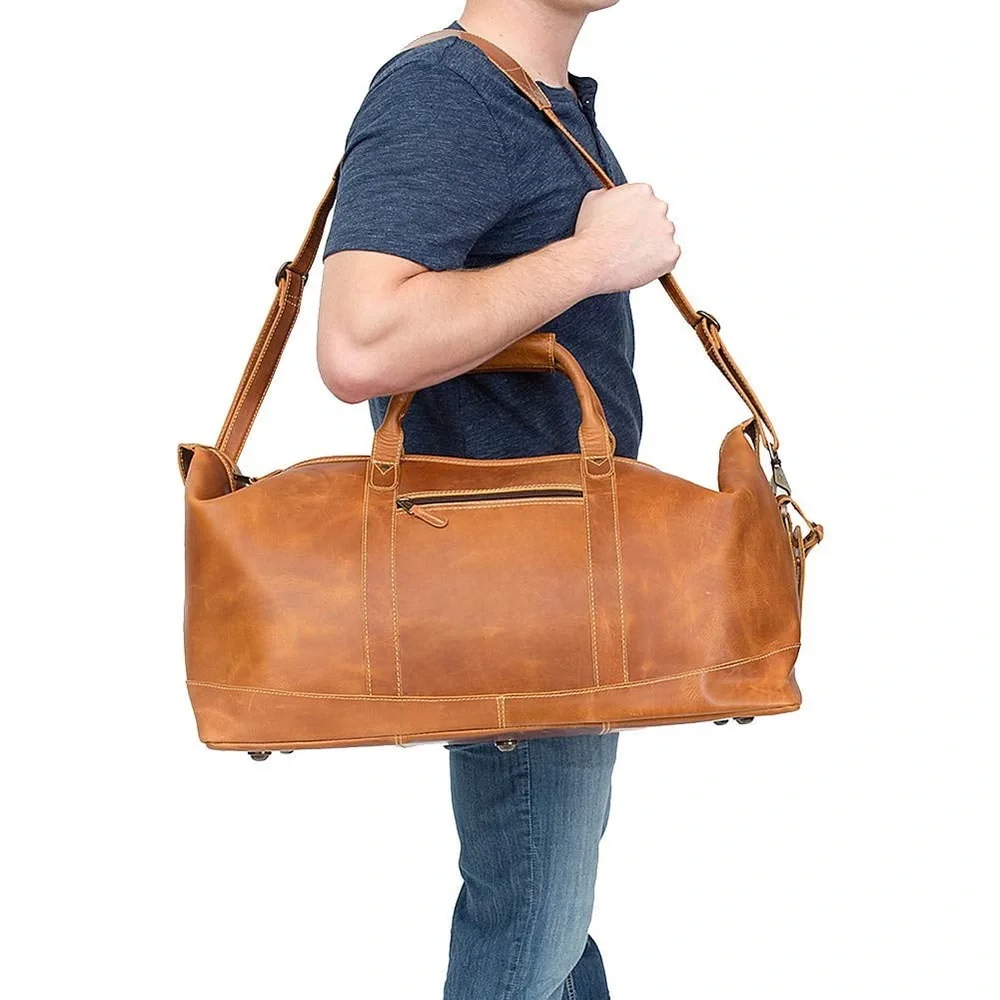 Canyon Outback Leather Michigan Alumni Boulder Canyon New Leather Duffel Bag -